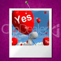 Yes Balloons Photo Means Certainty and Affirmative Approval