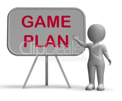 Game Plan Whiteboard Means Scheme Approach Or Planning