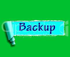 Backup Word Shows Data Copying Or Backing Up