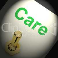Care Switch Shows Caring Careful Or Concern