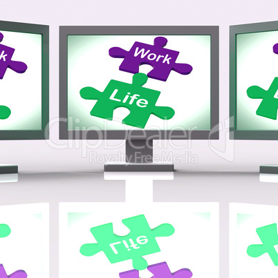 Work Life Puzzle Shows Balancing Job And Relaxation