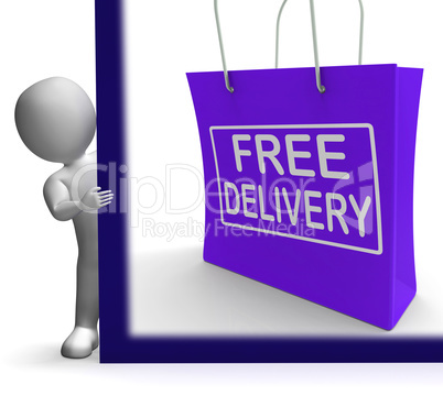 Free Delivery Shopping Sign Showing No Charge Or Gratis To Deliv