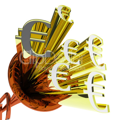 Euro Sign Means European Finances And Currency