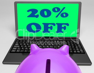 Twenty Percent Off Laptop Shows 20 Discounts Online
