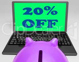Twenty Percent Off Laptop Shows 20 Discounts Online