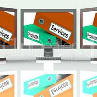 Services Products Screen Show Business Service And Merchandise
