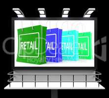 Retail Shopping Sign Shows Buying Selling Merchandise Sales