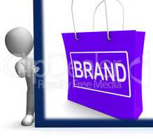 Brand Shopping Sign Shows Branding Trademark Or Label