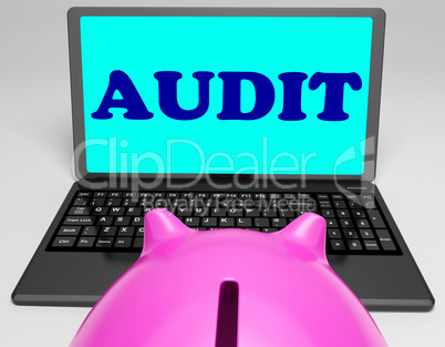 Audit Laptop Means Auditor Scrutiny And Analysis