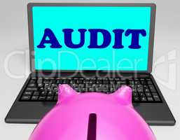 Audit Laptop Means Auditor Scrutiny And Analysis