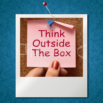 Think Outside The Box Photo Means Different Unconventional Think