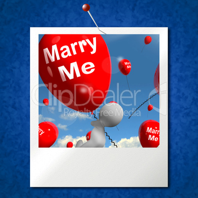 Marry Me Balloons Photo Represents Engagement Proposal for Lover