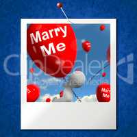 Marry Me Balloons Photo Represents Engagement Proposal for Lover