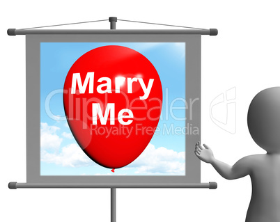 Marry Me Sign Represents Lovers Proposed Engagement