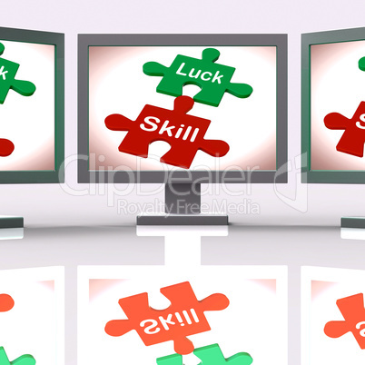 Luck Skill Puzzle Screen Means Competent Or Fortunate