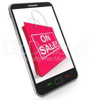 On Sale Shopping Bags Shows Bargains Savings