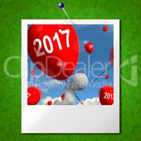 Two Thousand Seventeen on Balloons Photo Shows Year 2017
