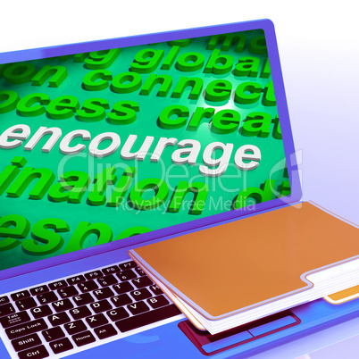 Encourage Word Cloud Laptop Shows Promote Boost Encouraged