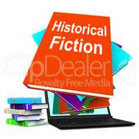 Historical Fiction Book Stack Laptop Means Books From History