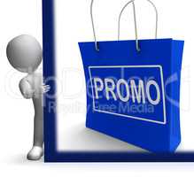 Promo Shopping Sign Shows Discount Reduction Or Save