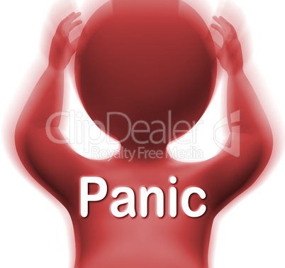 Panic Man Means Fear Worry Or Distress