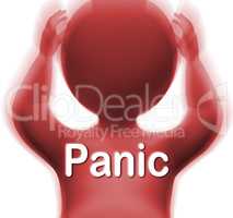 Panic Man Means Fear Worry Or Distress