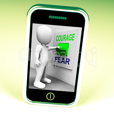 Courage Fear Switch Shows Afraid Or Courageous