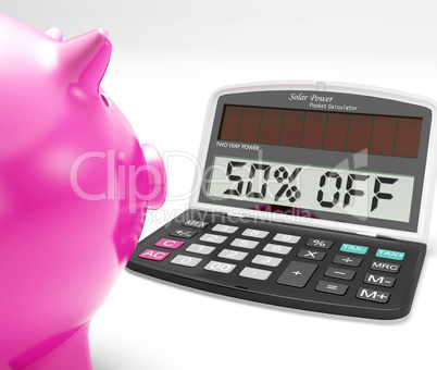 Fifty Percent Off Calculator Means Half-Price Promotions