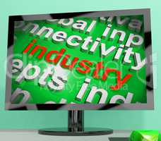 Industry Word Cloud Shows Industrial Workplace Or Manufacturing