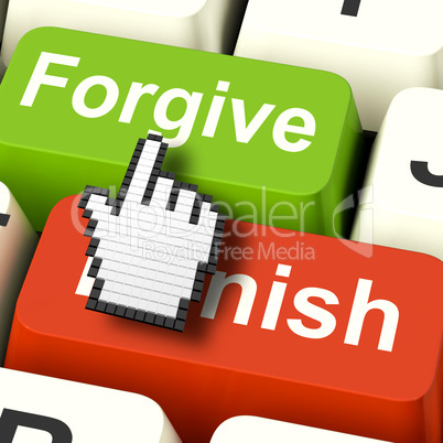 Punish Forgive Computer Shows Punishment or Forgiveness