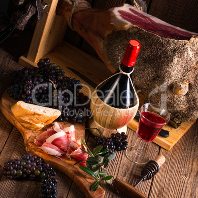 Wine and prosciutto