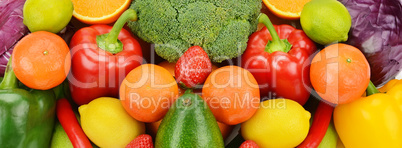 background of different fruits and vegetables