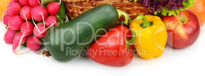 fruits and vegetables isolated on white background