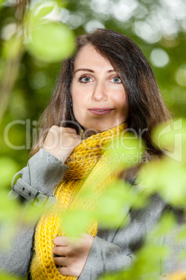 Young woman in autumnal nature