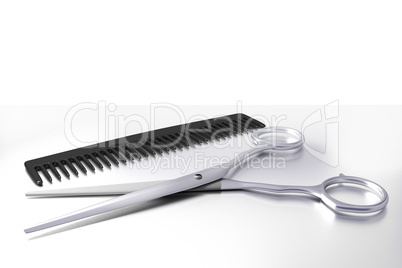 Barber scissors and comb