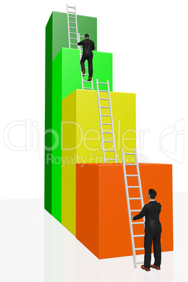 Man on the success ladder