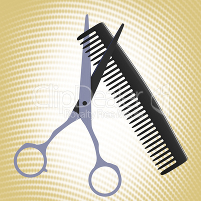 Barber scissors and comb