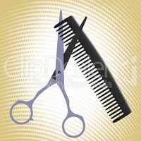 Barber scissors and comb