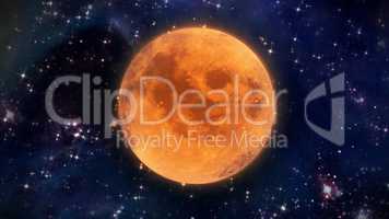 pumpkin moon in the space
