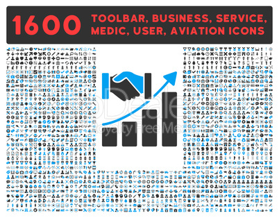 Acquisition Growth Icon with Large Pictogram Collection