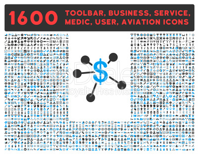 Money Emission Icon with Large Pictogram Collection