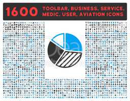 Pie Chart Icon with Large Pictogram Collection