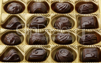 variety of chocolates in box