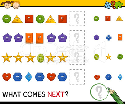 preschool pattern game with shapes