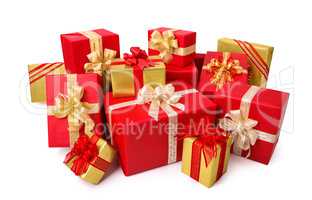 Schicke Geschenkpackungen in Rot und Gold