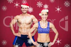 Composite image of bodybuilding couple