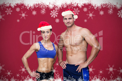 Composite image of bodybuilding couple