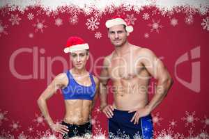 Composite image of bodybuilding couple