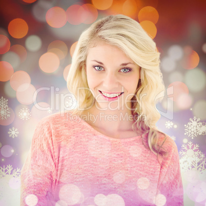 Composite image of pretty blonde smiling with arms crossed