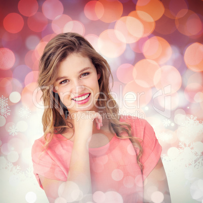 Composite image of hipster woman smiling at camera